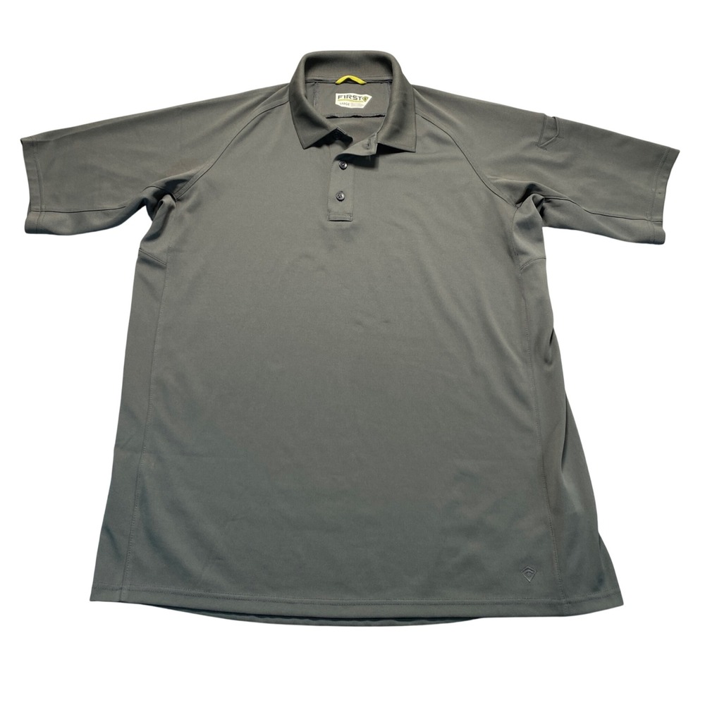 First Tactical Mens Performance Polo Shirt Gray Short Sleeve Size‎ Large Raglan